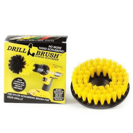 Drillbrush Cleaning Supplies - Threaded 5-inch Commercial Cleaning - Scrub Brush 5in-S-Y-T-DB